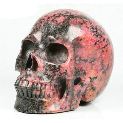 Black Rhodonite Crystal Skull Yellow Angel