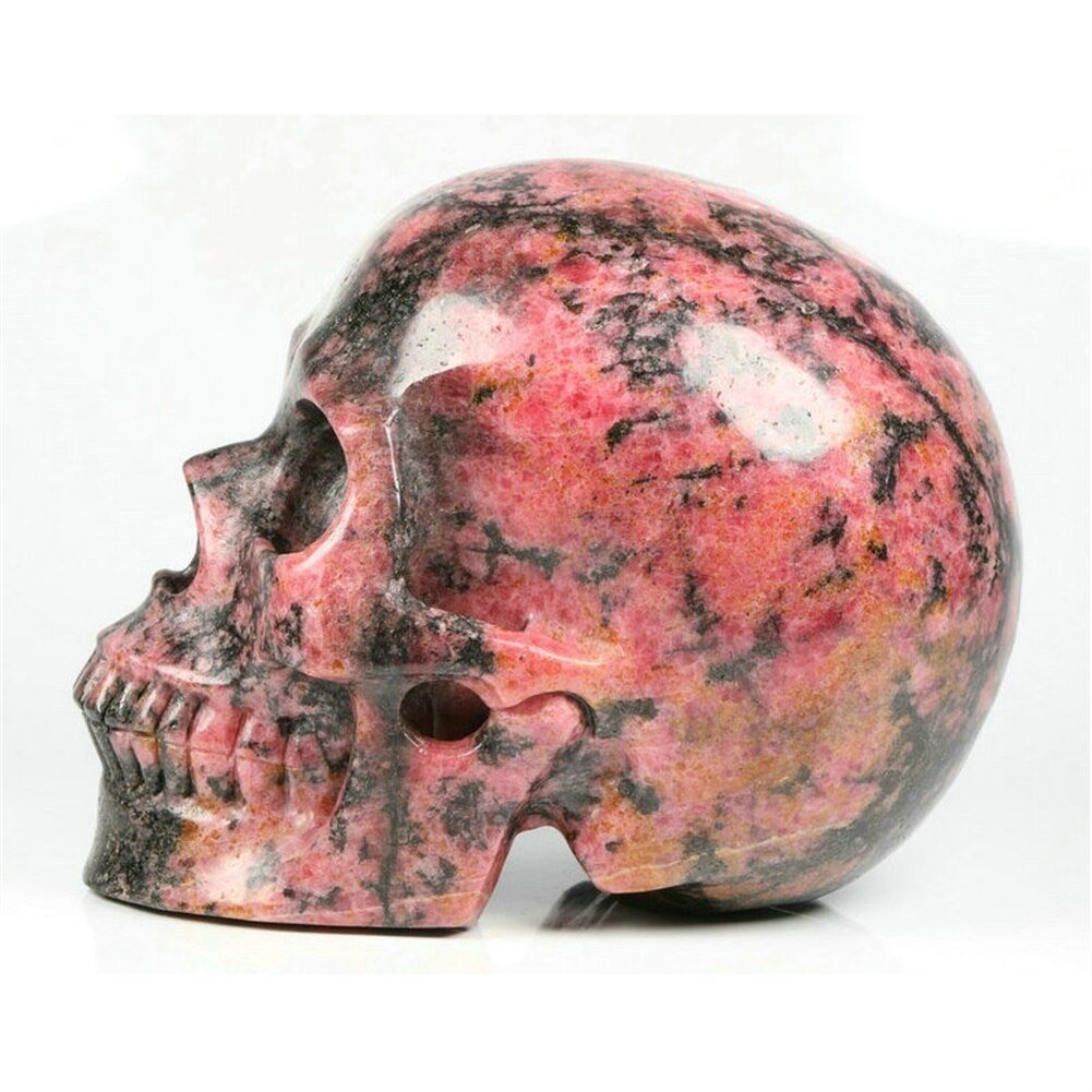 Black Rhodonite Crystal Skull Yellow Angel