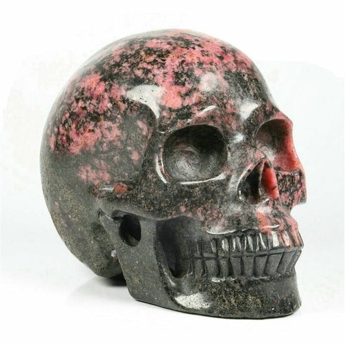 Black Rhodonite Crystal Skull Yellow Angel