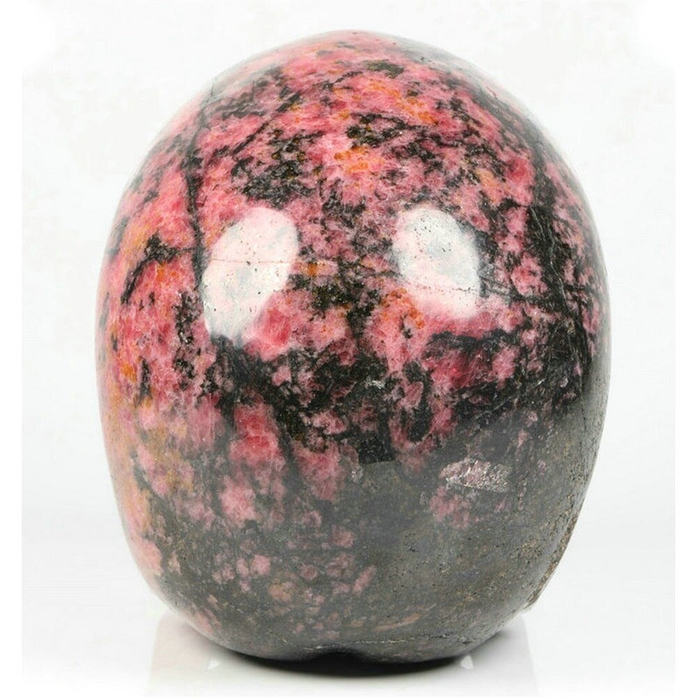 Black Rhodonite Crystal Skull Yellow Angel