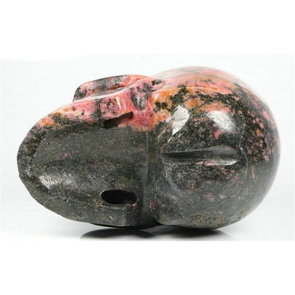Black Rhodonite Crystal Skull Yellow Angel