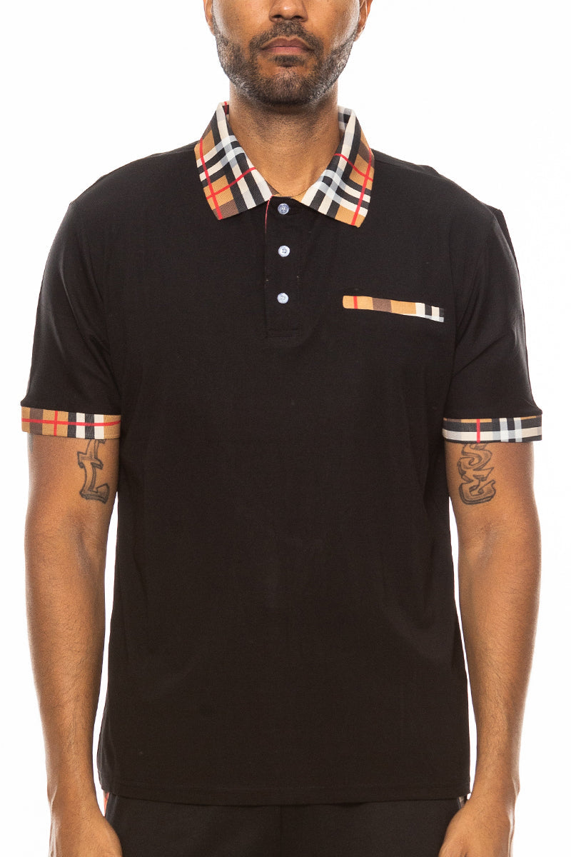 Checkered Detail Polo Lime Milo