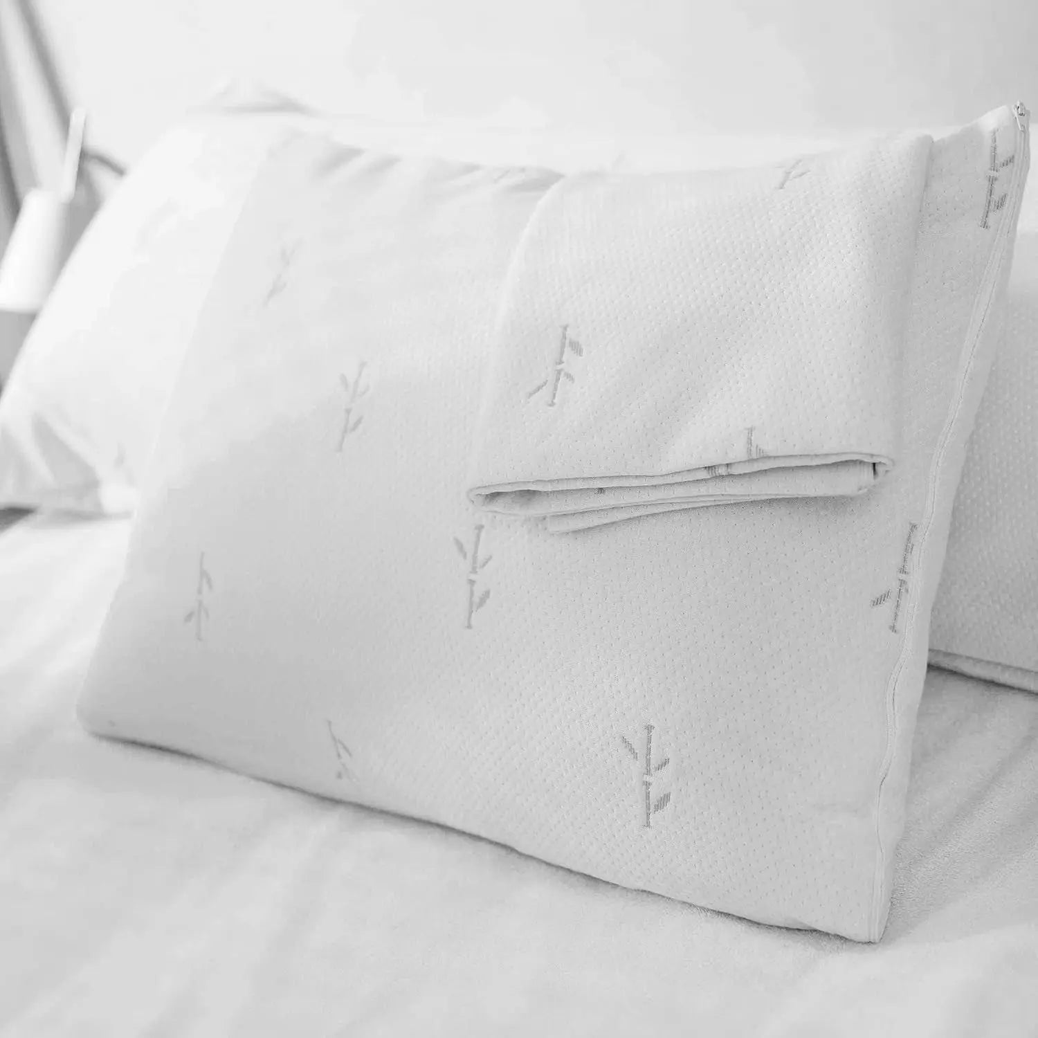 65% Polyester &amp; 35% Rayon Derived from Bamboo Cooling Pillow Cover Waterproof - 20X26 Inches Pack of 2 (Standard) - Soft &amp; Comfortable Waterproof Pillow Protector, Pillow Protector Cooling