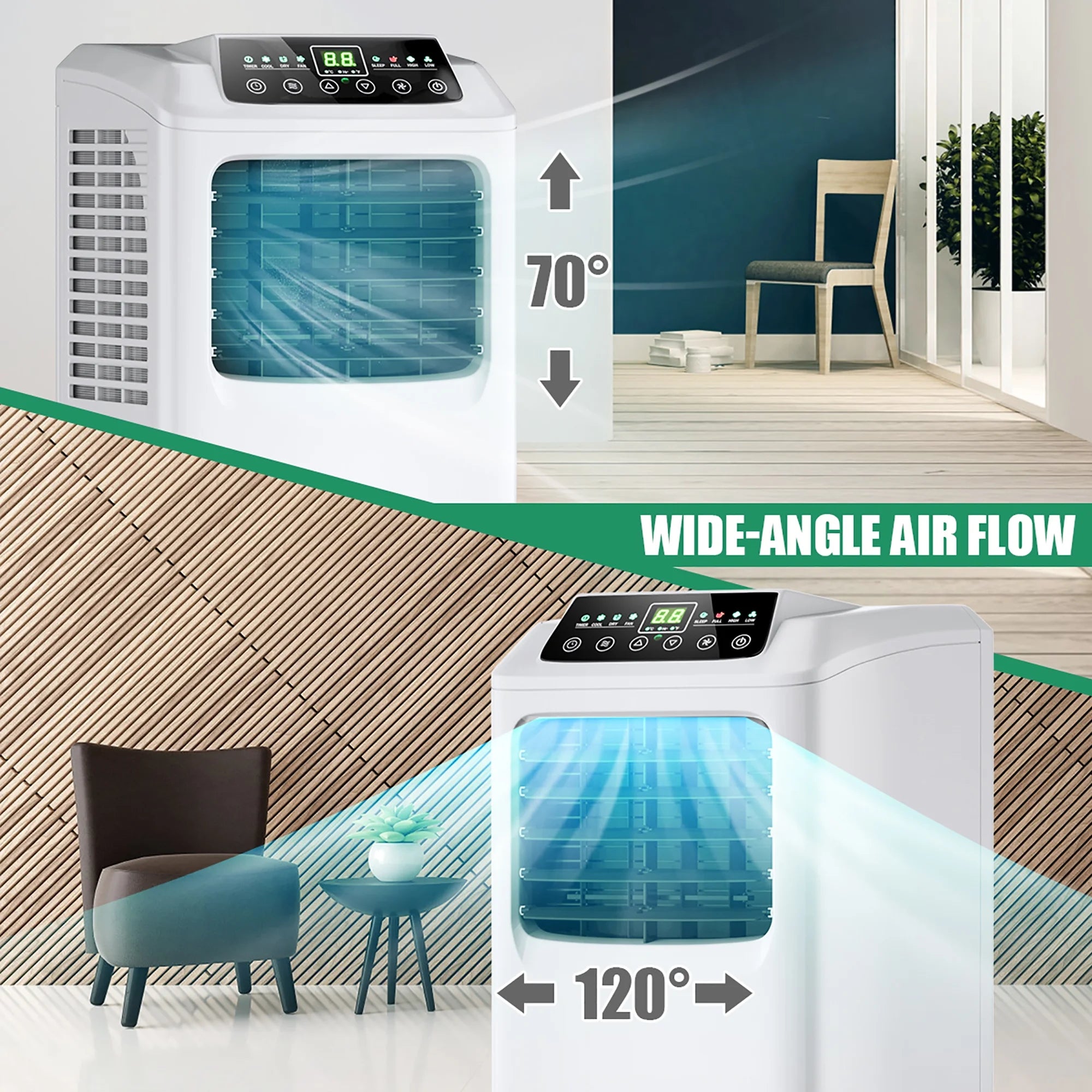 5500 BTU (9000 BTU ASHRAE) 3-In-1 Portable Air Conditioner W/Built-In Dehumidifier and Window Kit