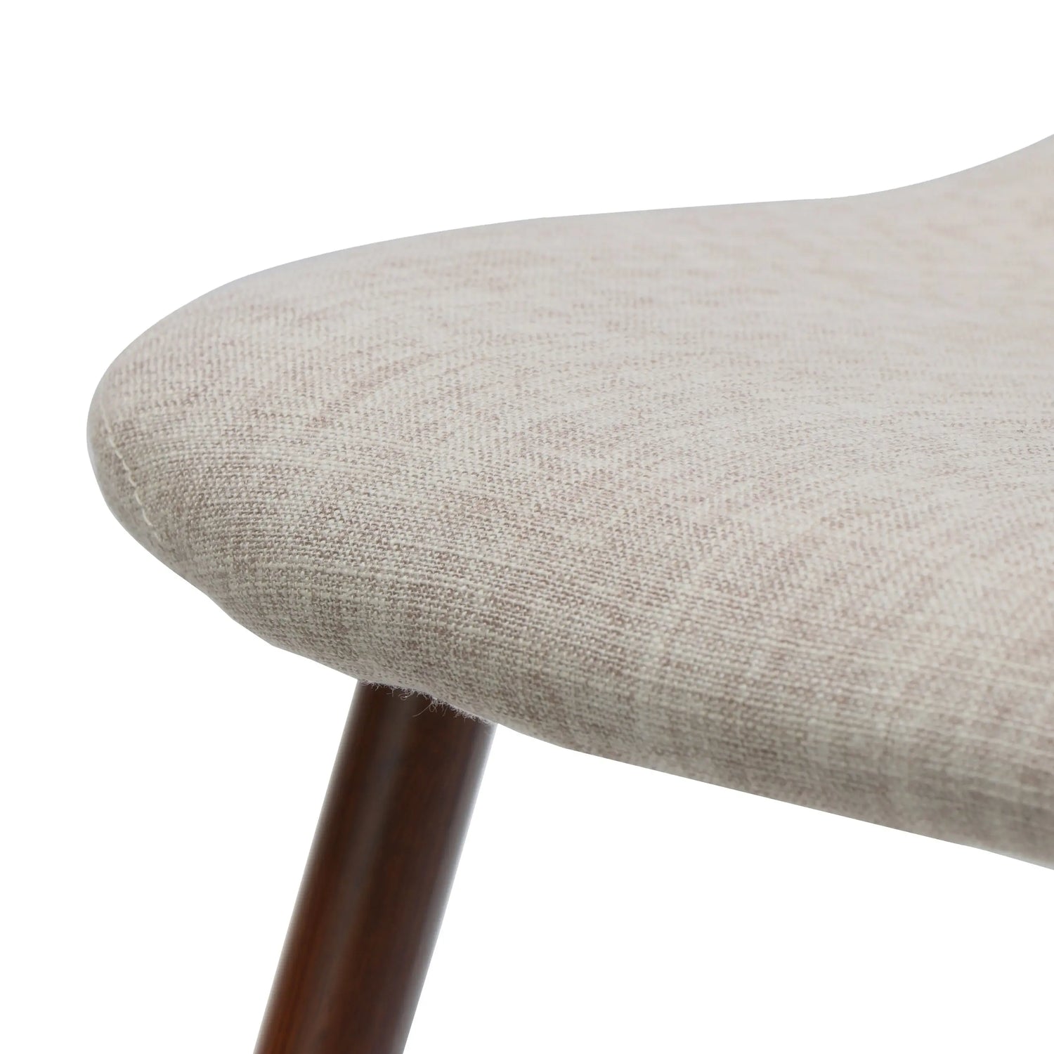 Elegant Wheat Fabric Dining Chair Set with Iron Legs and Dark Walnut Sangria Beech