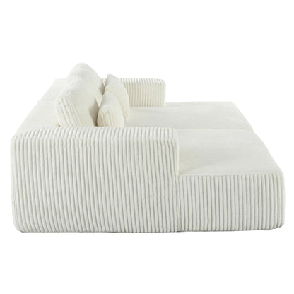 Corduroy Double Sofa Bed with 2 Pillows, Perfect for Living Rooms, Sangria Beech
