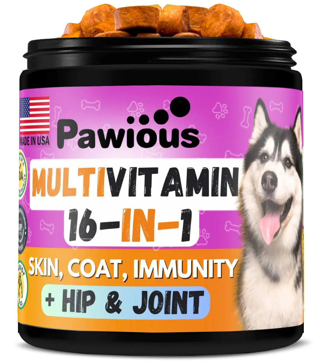 Dog Multivitamin Chewable with Glucosamine 16 in 1   Dog Vitamins and Periwinkle Eros