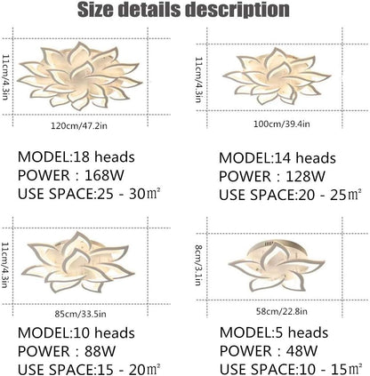 LED Dimmable Ceiling Light Modern Flower Shape Ceiling Lamp Fixture Living Room Bedroom Children&
