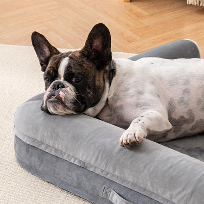 MEWOOFUN Orthopedic Dog Bed For Medium Large Dogs - Egg Foam Sofa With Waterproof Washable Cover Pink Lucy