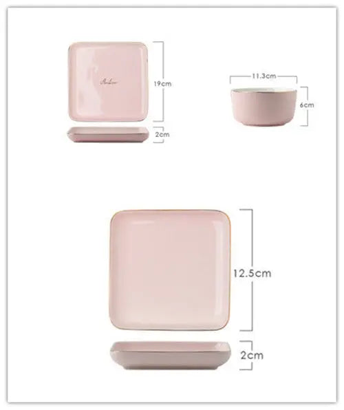 Light Luxury Ceramic Tableware Couple Tableware Crimson Medea