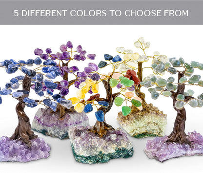 Crystal Tree - Amethyst Healing Chakra Tree of Life - Energy &amp; Feng Shui Amethyst Tree - Crystal Decoration - Sourced from Best Local Quality Control Team - 6&quot; 1.2 Lbs (Tree Sodalite)