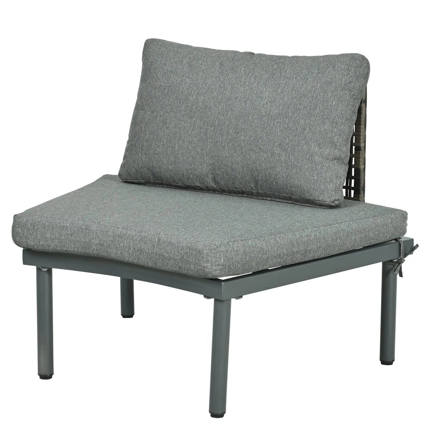 6-Piece Patio Sofa Furniture Set, Half Moon Outdoor Sectional Sofa Sangria Beech