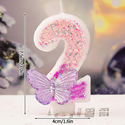 3D Number Cake Decorating Candle Pink Glitter Birthday Candles Digital Candle Cake Topper Birthday Party Anniversary Cake Decor