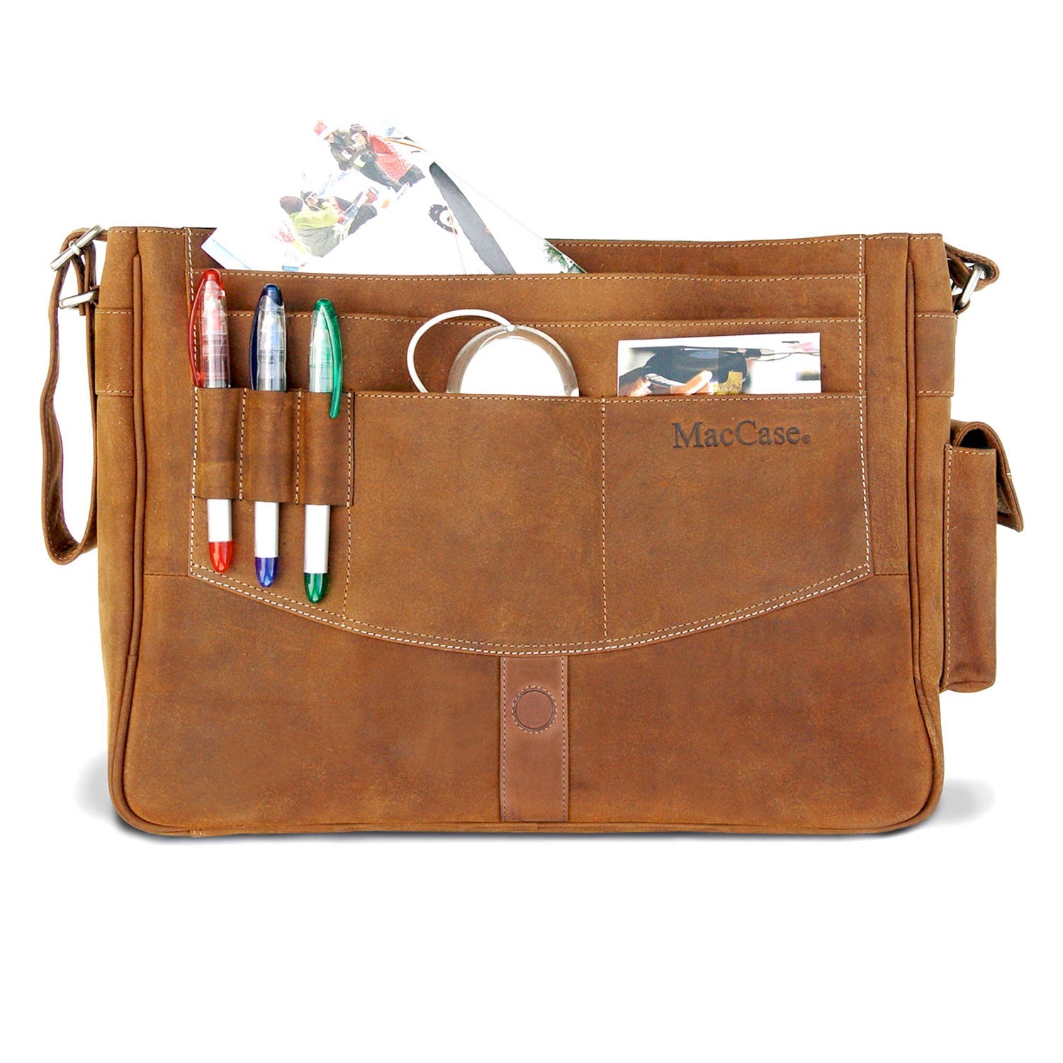 MacCase Preium Leather 14&quot; MacBook Pro Messenger Bag Ochre Eurybia