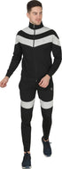 Black Polyester Blend Grey Stripe Track suit for Men (Size-L) Champagne Poppy