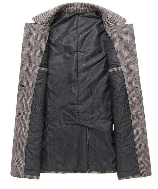 Fashion Plaid Single Breasted Jackets Men&