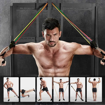 11Pcs Fitness Equipment Resistance Band Set Teal Simba