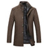 Winter Men Wool Jacket Slim Fit Thick Warm Coat Teal Simba