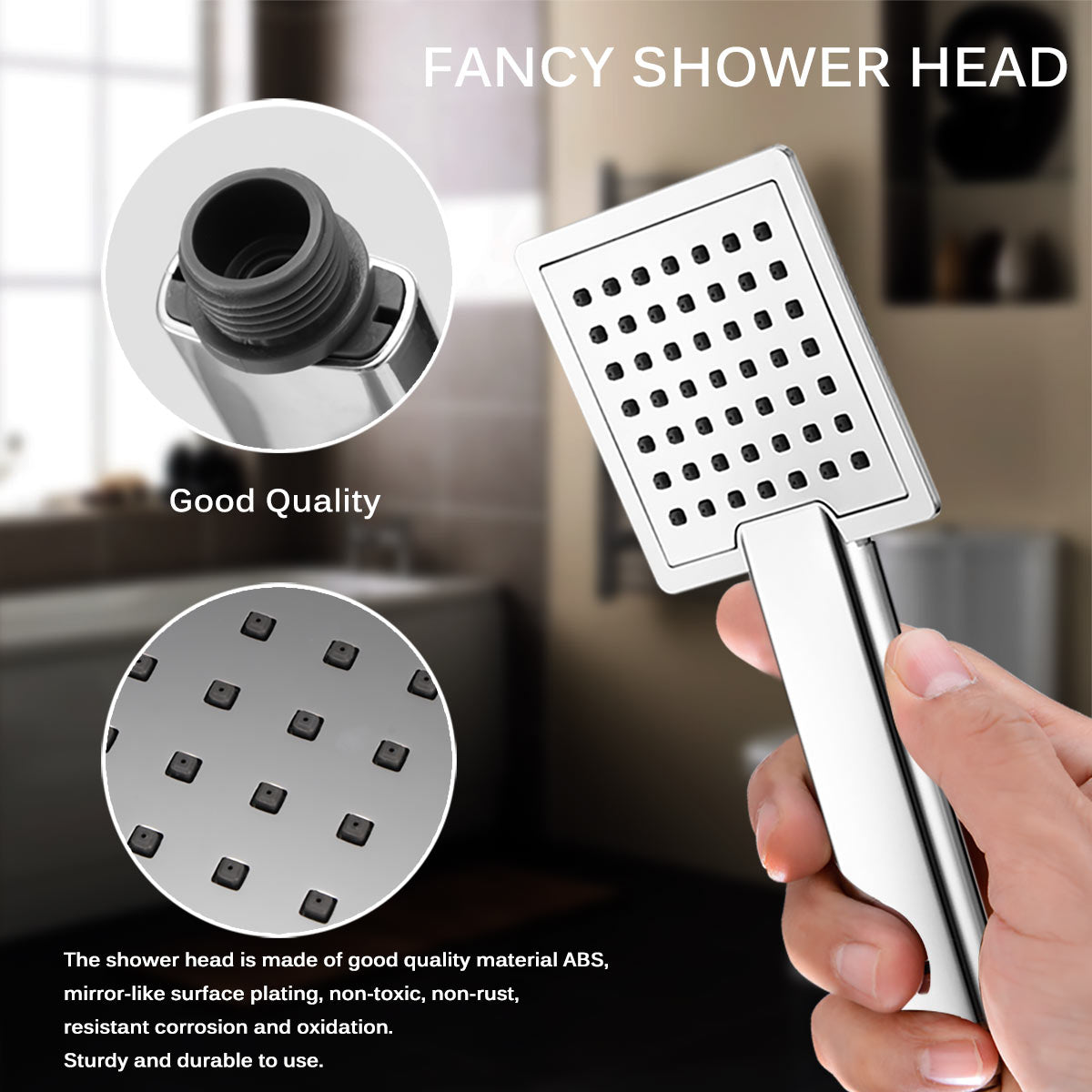 Ultra-thin Showerheads 12 inch Square Rainfall Teal Simba