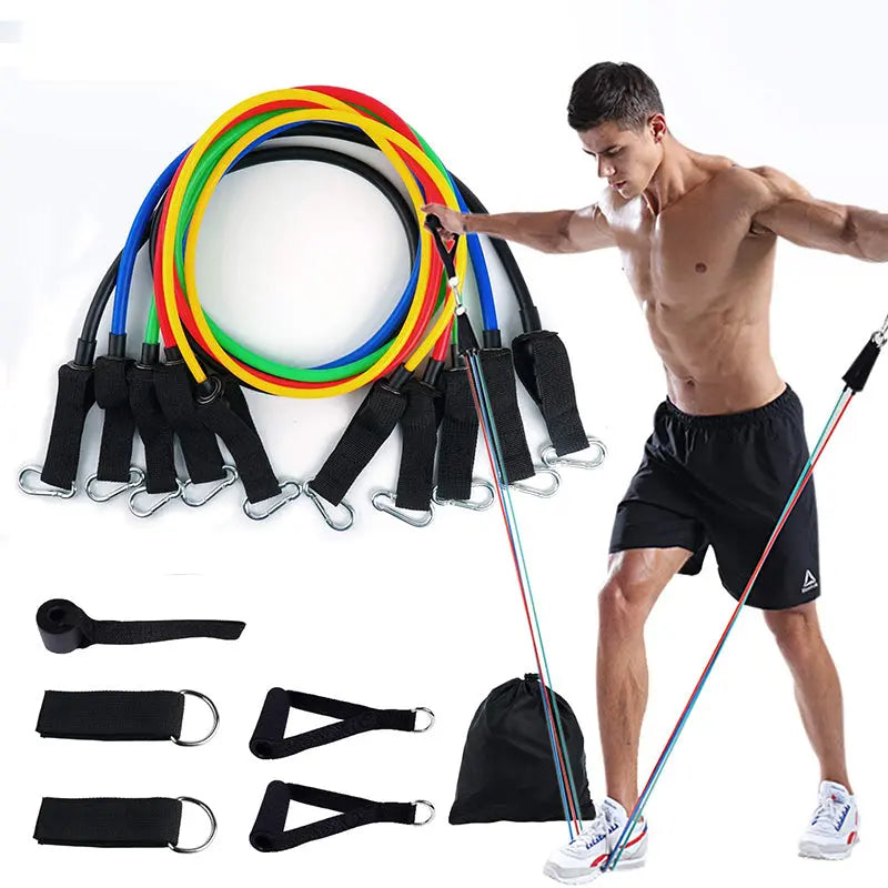 11Pcs Fitness Equipment Resistance Band Set Teal Simba