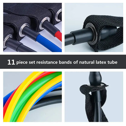11Pcs Fitness Equipment Resistance Band Set Teal Simba