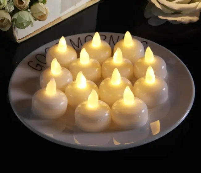 12Pcs LED Tea Lights Flameless Candles for Weeding Party Decor Teal Simba