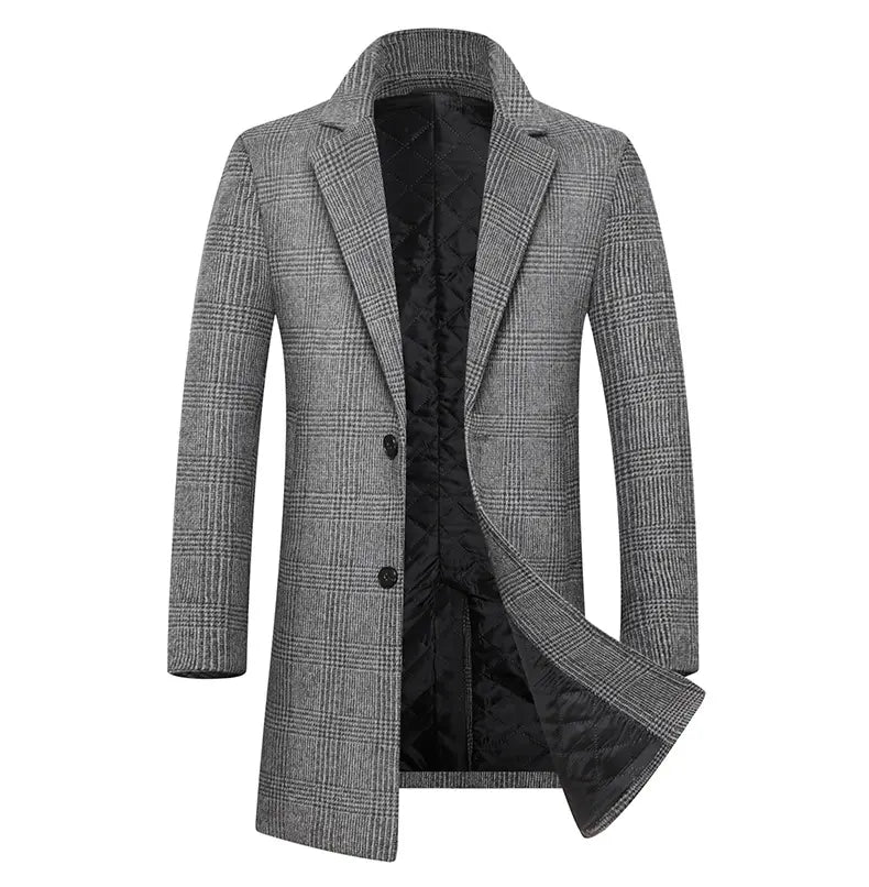 Fashion Plaid Single Breasted Jackets Men&