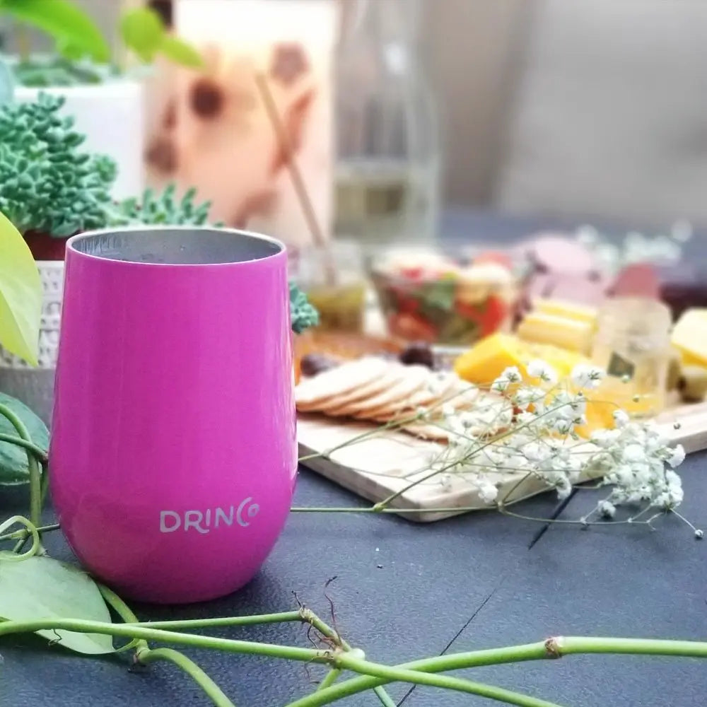 DRINCO® 12oz 4Pk Insulated Wine Tumbler Glass (OG) Orchid Lavender