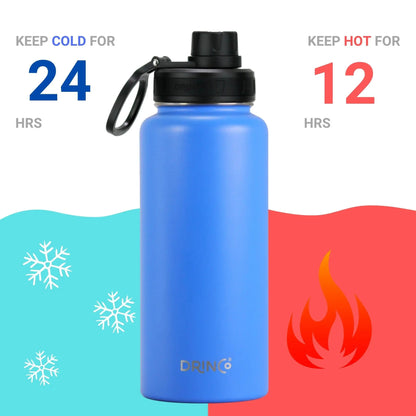 DRINCO® 32oz Stainless Steel Water Bottle - Royal Blue Orchid Lavender