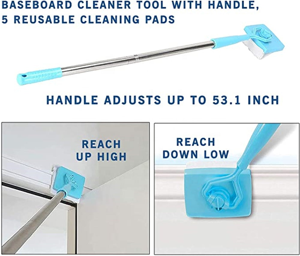 Baseboard Buddy Retractable Household Universal Cleaning Brush Mop Teal Simba