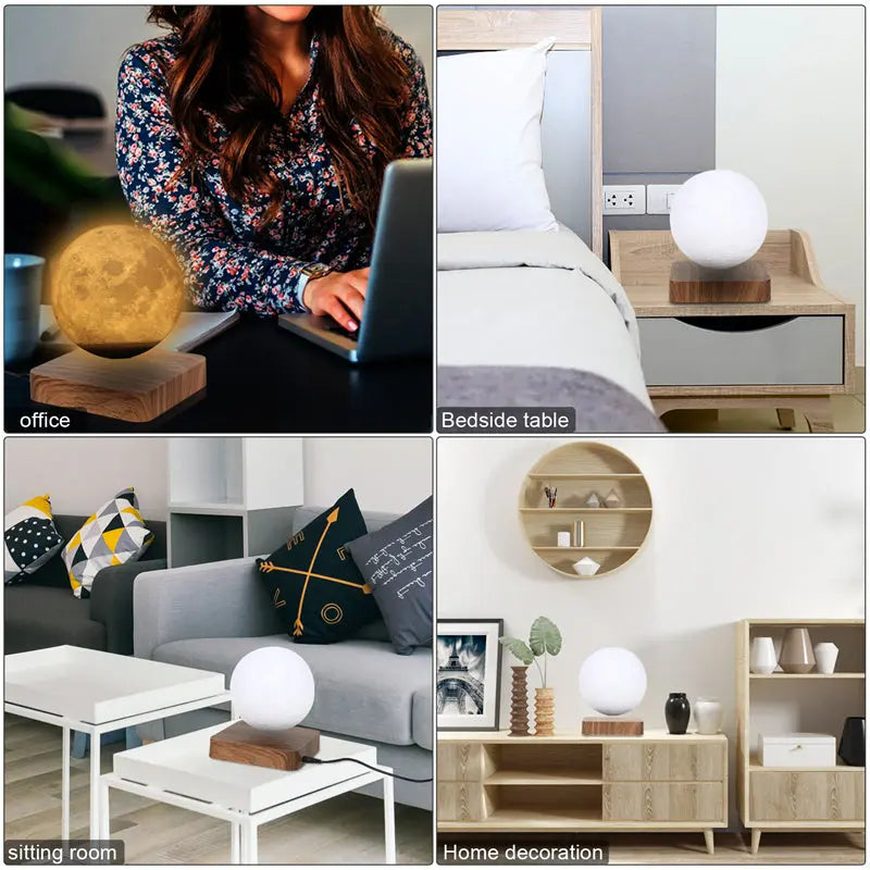 Novelty 3D Magnetic Levitation Moon Lamp Moon Floating Lamp Teal Simba