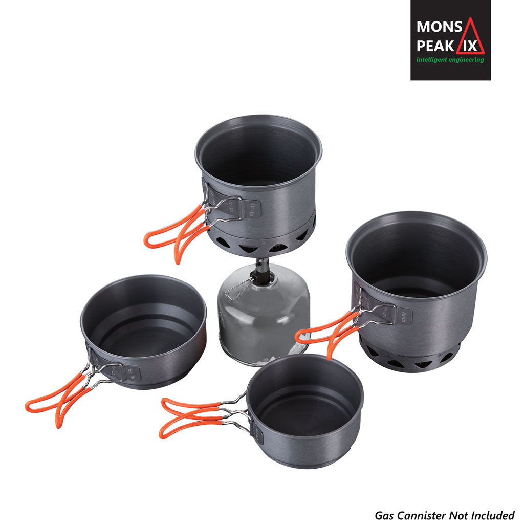 Mons Peak IX Trail 123 HE UL Cook Set with Stove Triangulum