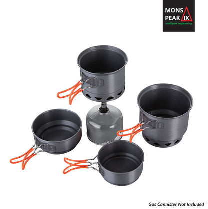 Mons Peak IX Trail 123 HE UL Cook Set with Stove Triangulum