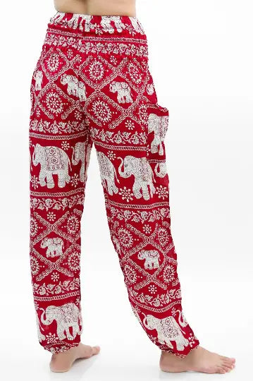 Burgundy ELEPHANT Pants Women Boho Pants Hippie Pants Yoga Tan Smokey