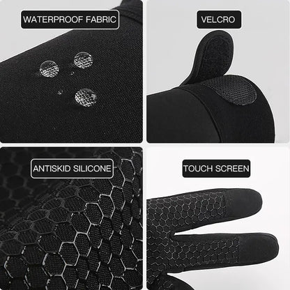 Thermal Gloves Winter Cycling Gloves With Wrist Support Touch Screen Teal Simba