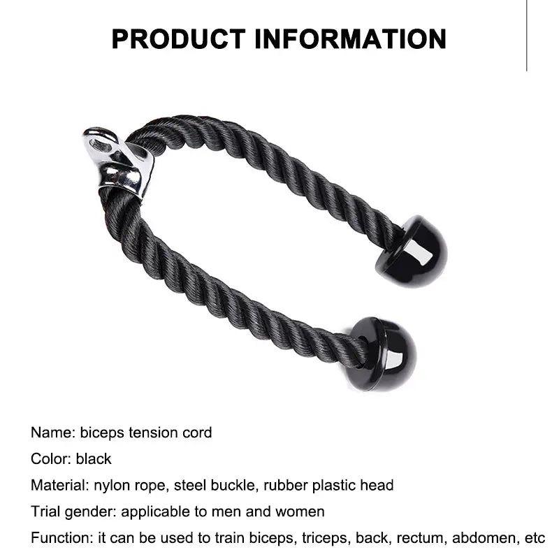 Double head  Fitness Pull Rope Biceps Cord Cable Teal Simba