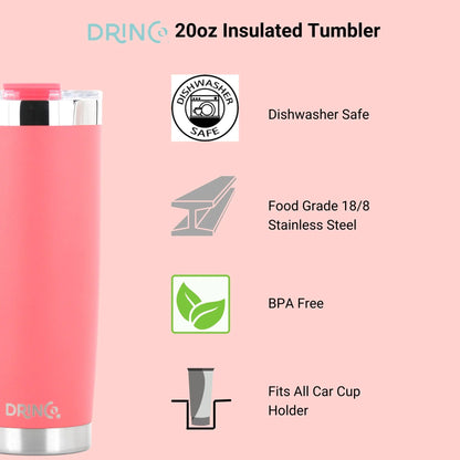 DRINCO®  20oz Insulated Tumbler w/Spill Proof Lid (Coral Paradise) Orchid Lavender