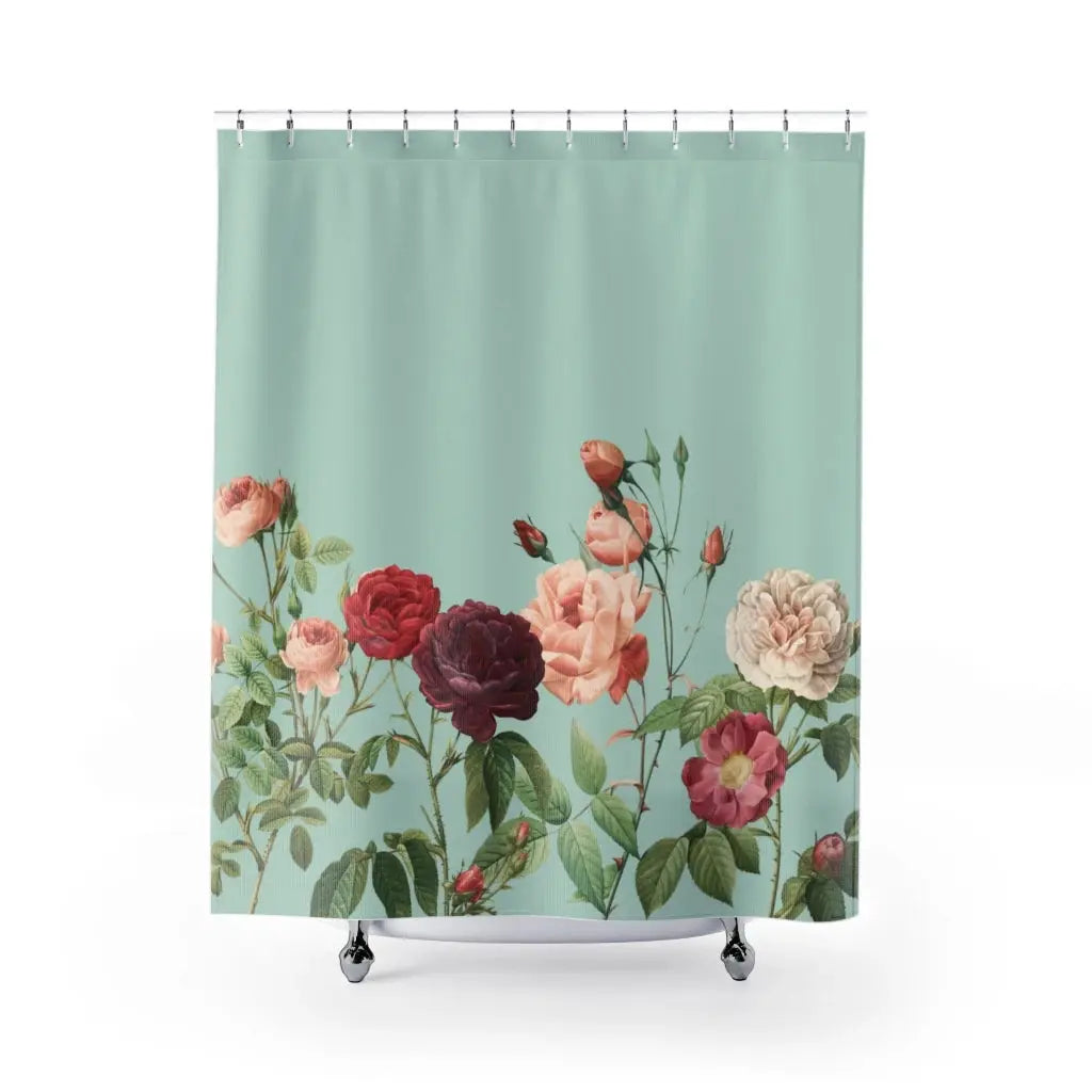 Rose Garden in Teal Shower Curtains Home Decor Yellow Pandora