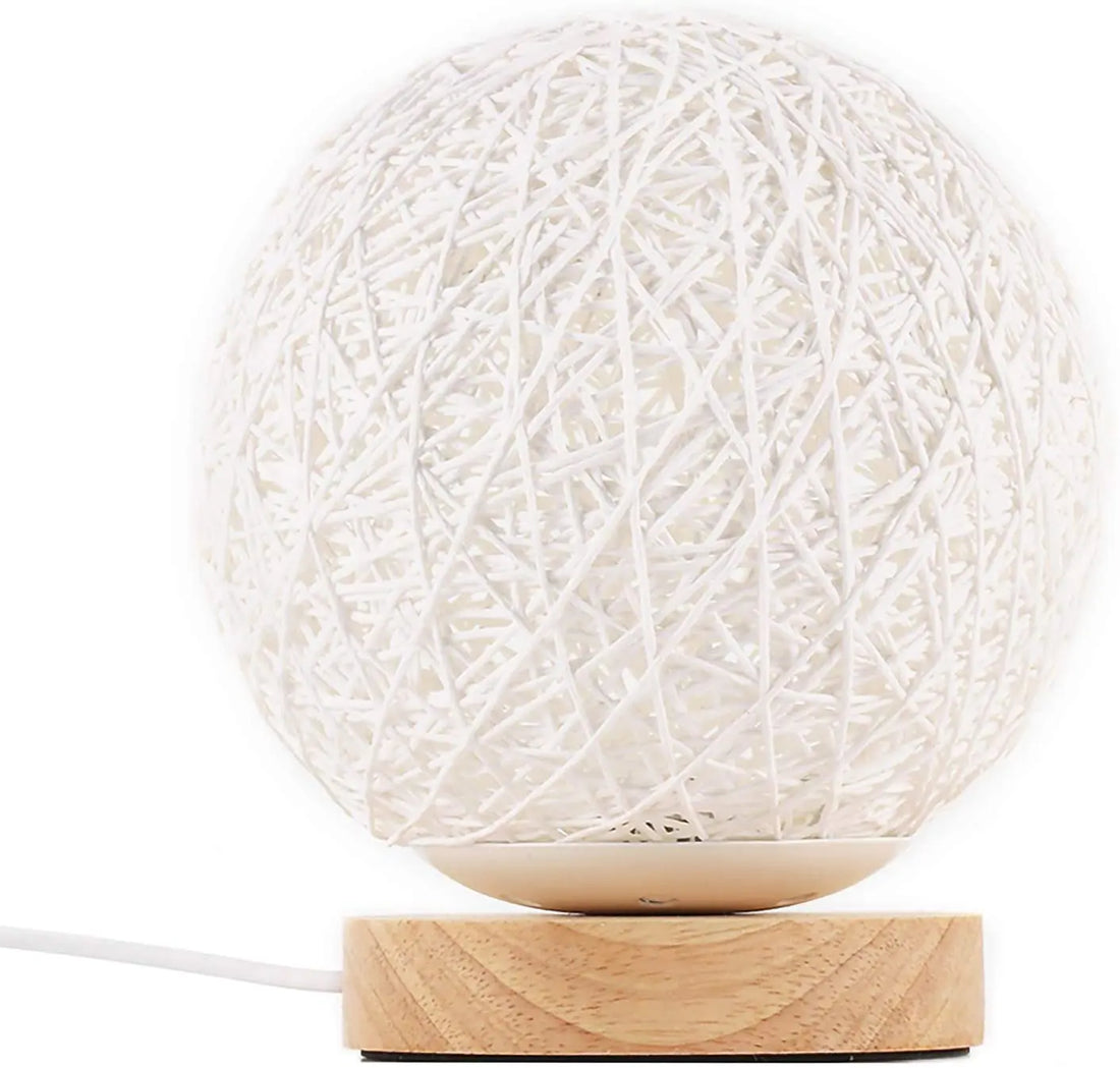 Wood Table Lamp Wood Decorative Bedside Moon Lamp USB Charger Teal Simba
