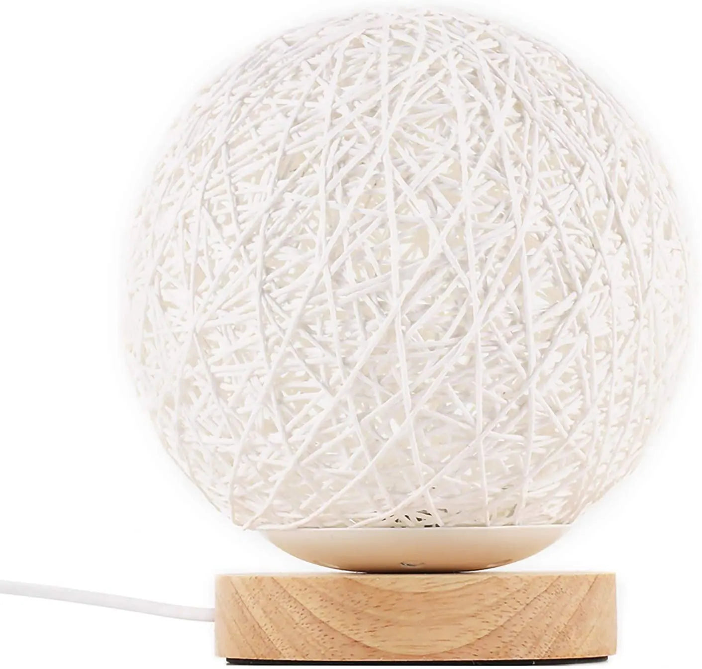 Wood Table Lamp Wood Decorative Bedside Moon Lamp USB Charger Teal Simba