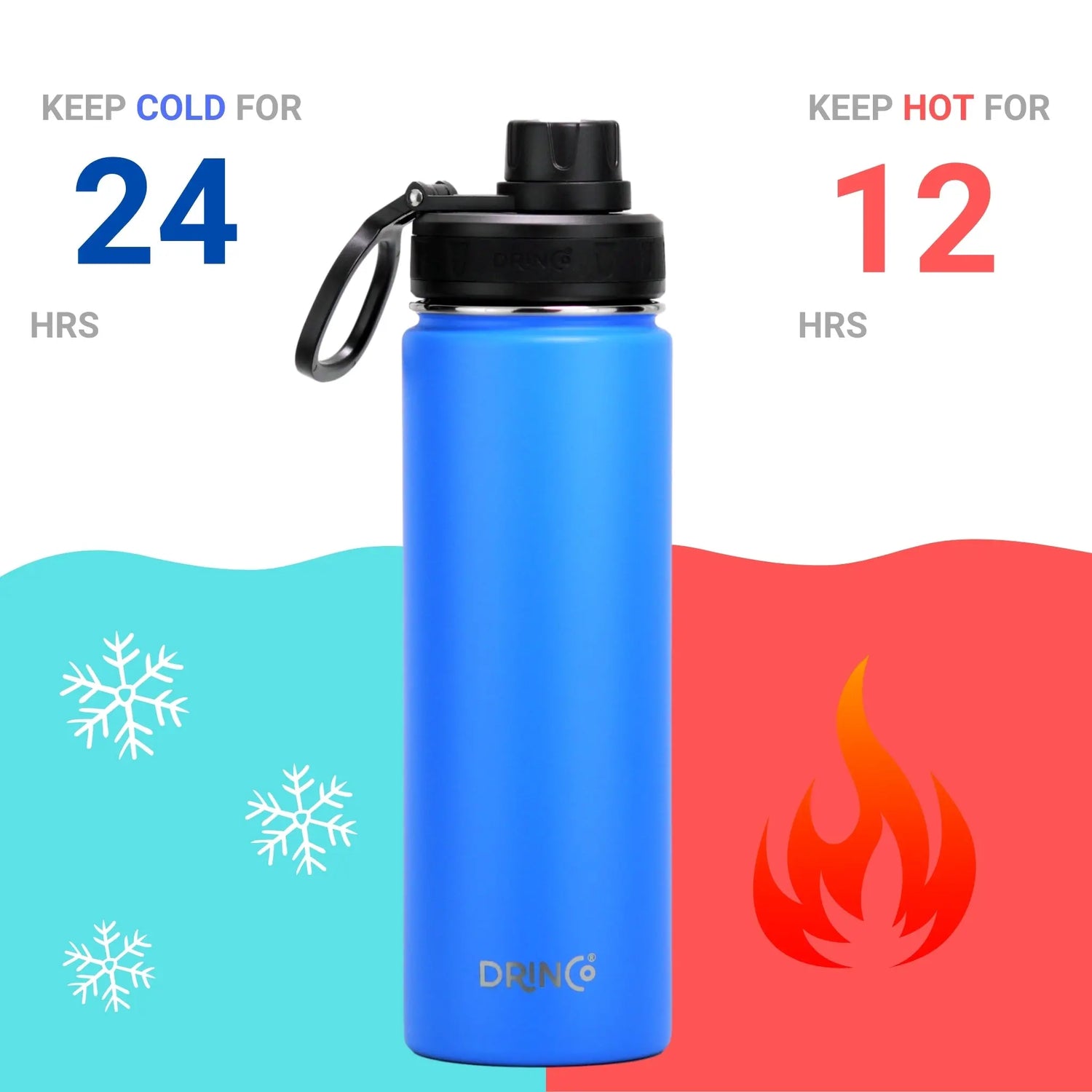 DRINCO® 22oz Stainless Steel Sport Water Bottle - Royal Blue Orchid Lavender