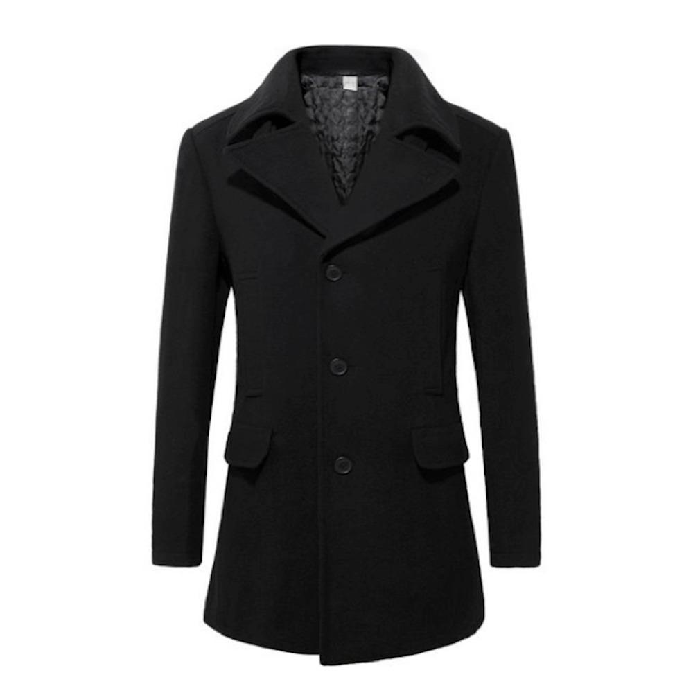 Mens Mid Length Wool Blend Coat Yellow Pandora