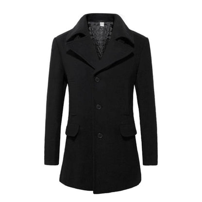 Mens Mid Length Wool Blend Coat Yellow Pandora