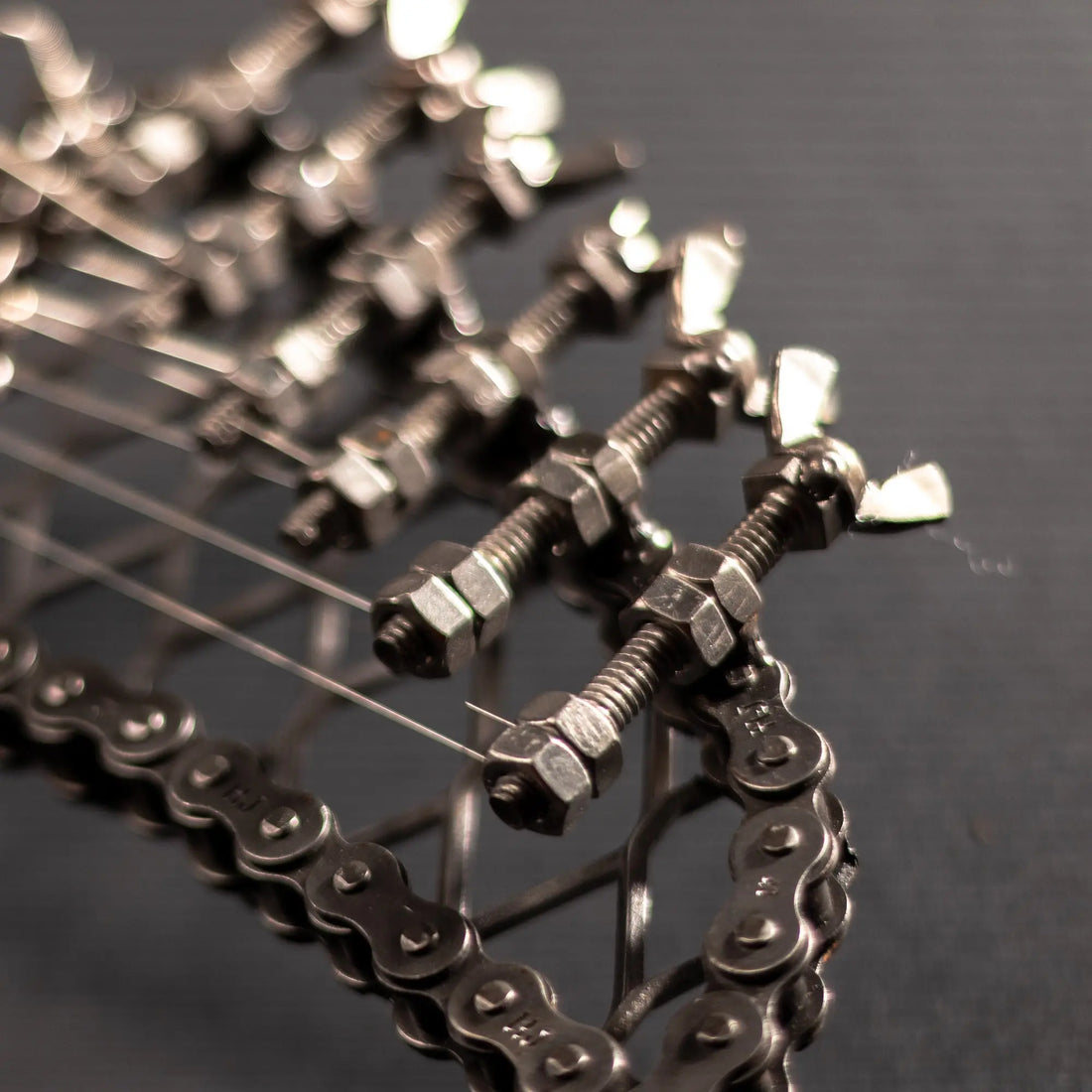 &quot;The Original&quot; Metal Electric Guitar Sculpture Heavy Metal Wall Art Turquoise Poppy