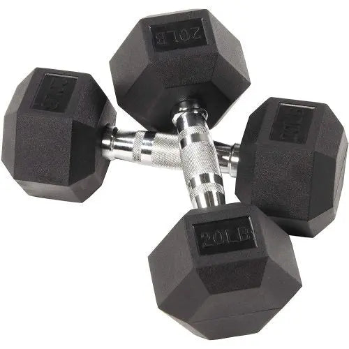BalanceFrom Rubber Encased Hex Dumbbell Single DB20S Teal Simba