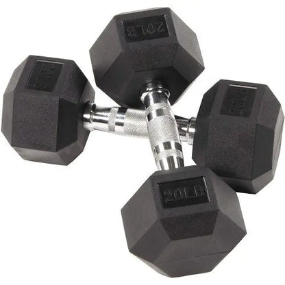 BalanceFrom Rubber Encased Hex Dumbbell Single DB20S Teal Simba