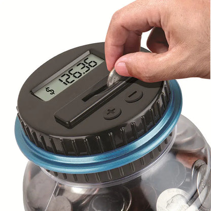 Digital Coin Counting Money Saving Box LCD Display Teal Simba