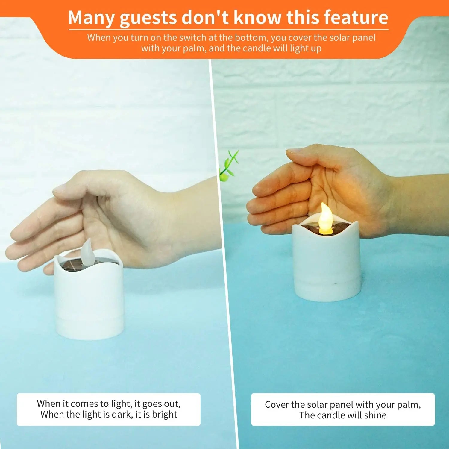 Solar Powered LED Candle Lights for Wedding Party Christmas Decoration Teal Simba