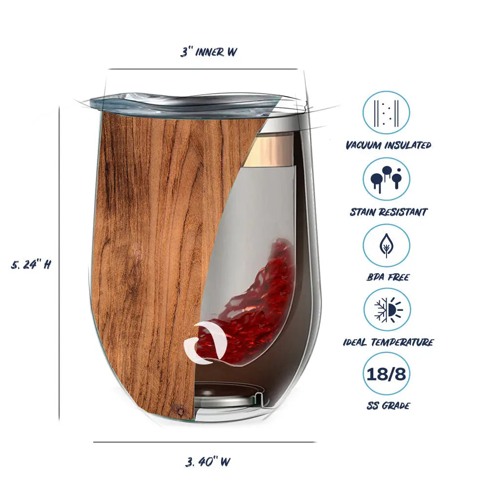 DRINCO® 12oz Insulated Wine Tumbler Glass (Woodland) Orchid Lavender