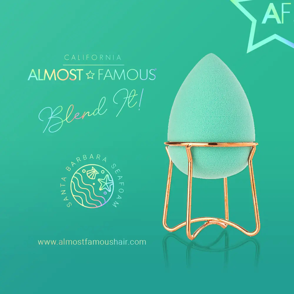 Almost Famous Makeup Blender w/ Rose Gold Stand Sky Blue Thrace